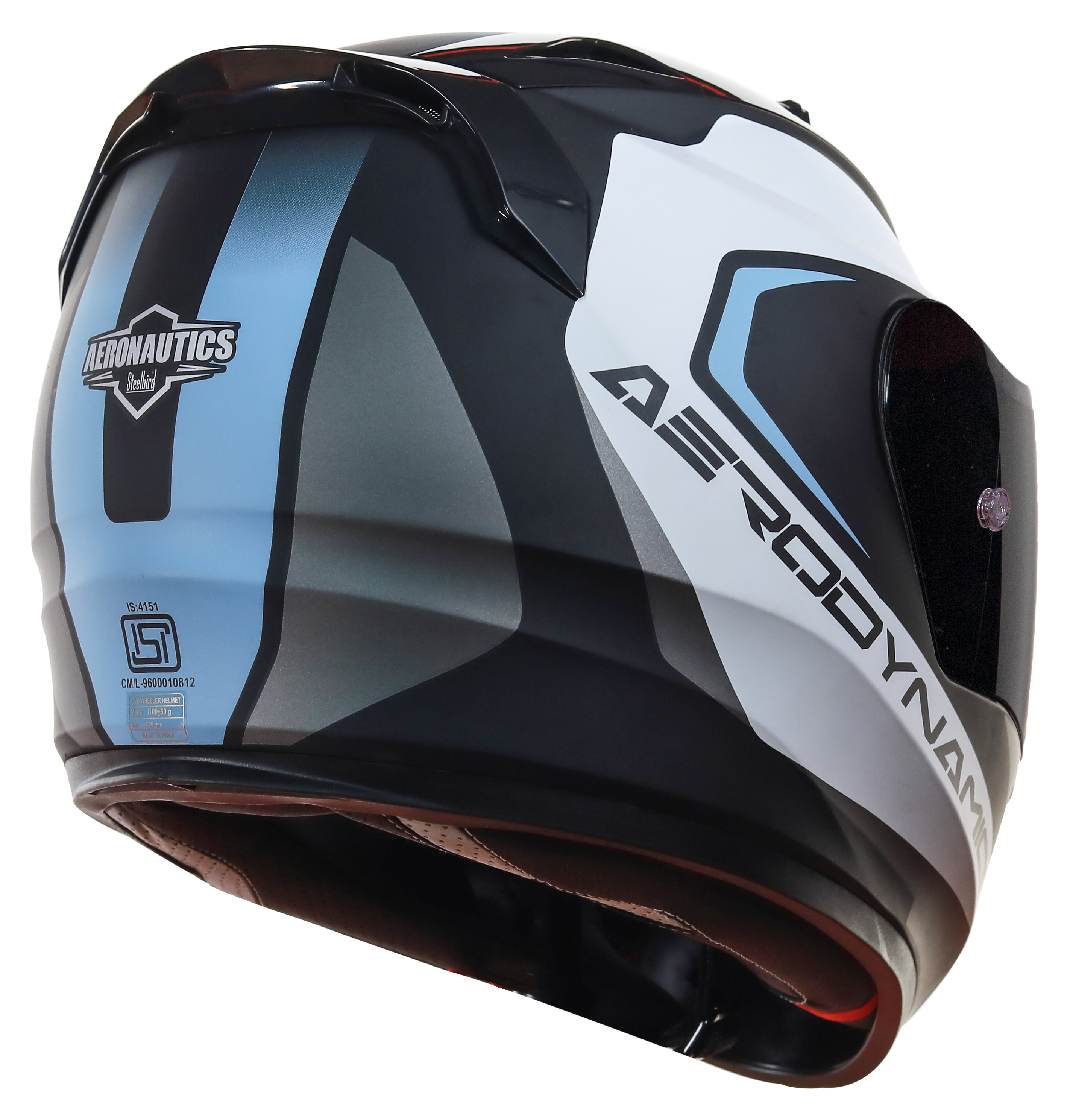 SA-1 Aerodynamics Mat Black/Light Blue With Anti-Fog Shield Gold Chrome Visor 